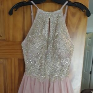 Beautiful pink with gold sequin sparkle dress